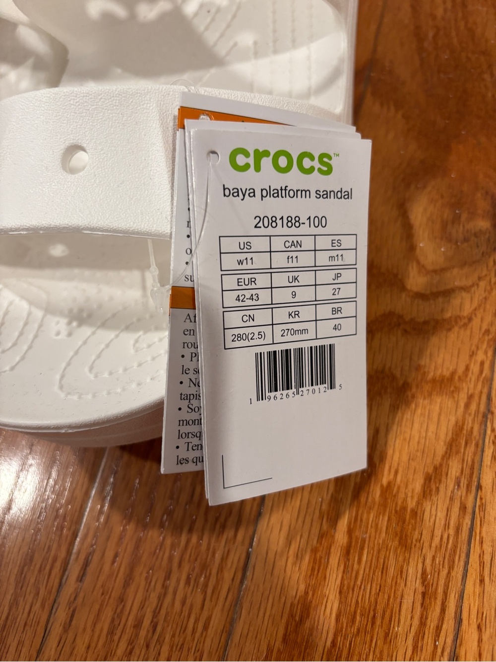 CROCS White Dual Strap Slide Sandals - Picture 4 of 4